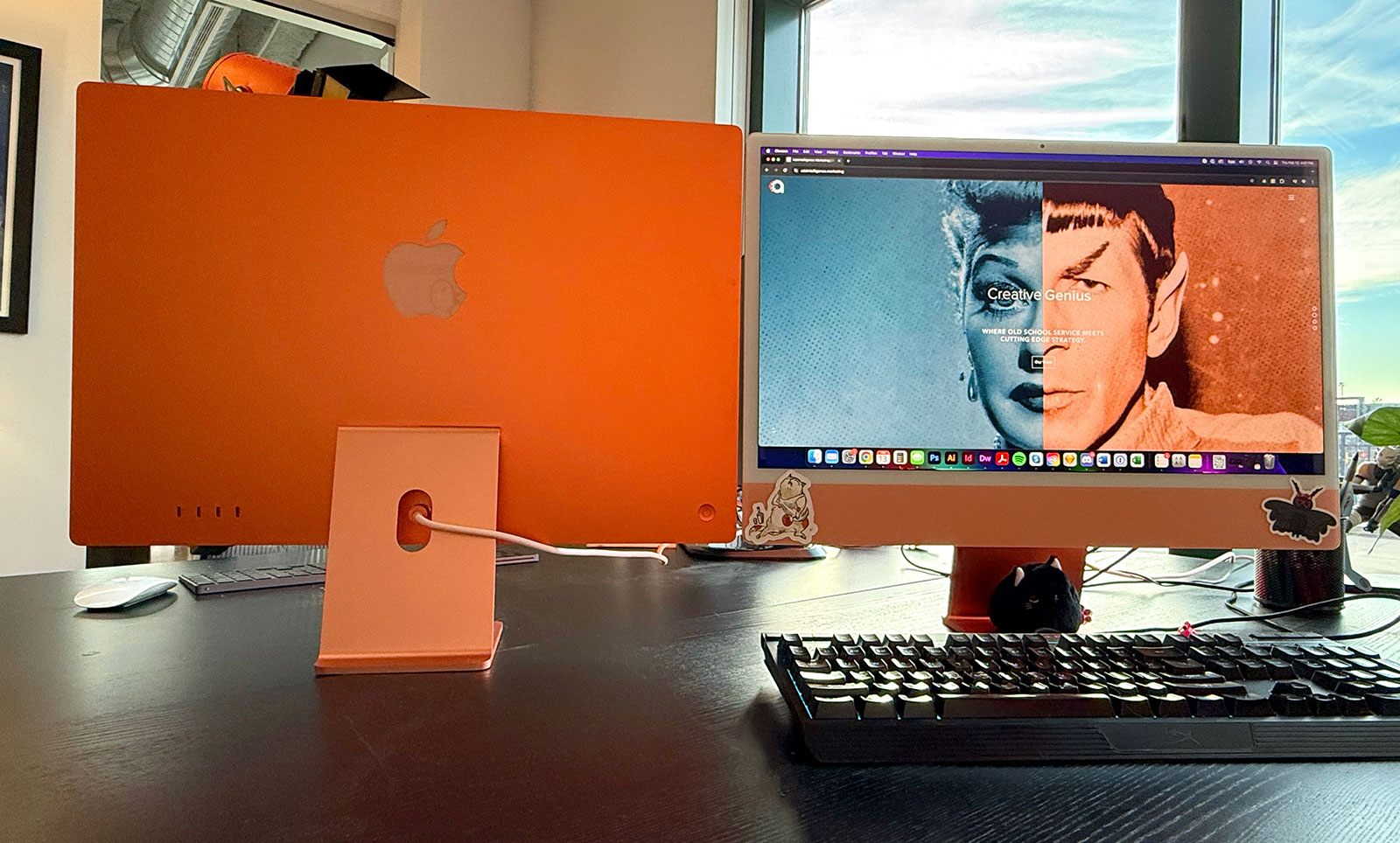 Vibrantly colored iMacs at the AdsIntelligence Office